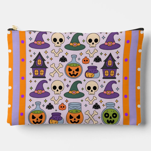 Halloween cute ghost witch pattern accessory pouch (Front)