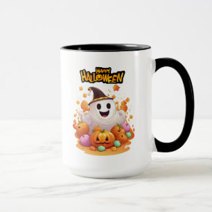 Halloween: Cute Ghosts and Pumpkin Family Mug