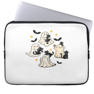 Halloween Cute Ghosts Bats Black Cats Oversized T- Laptop Sleeve