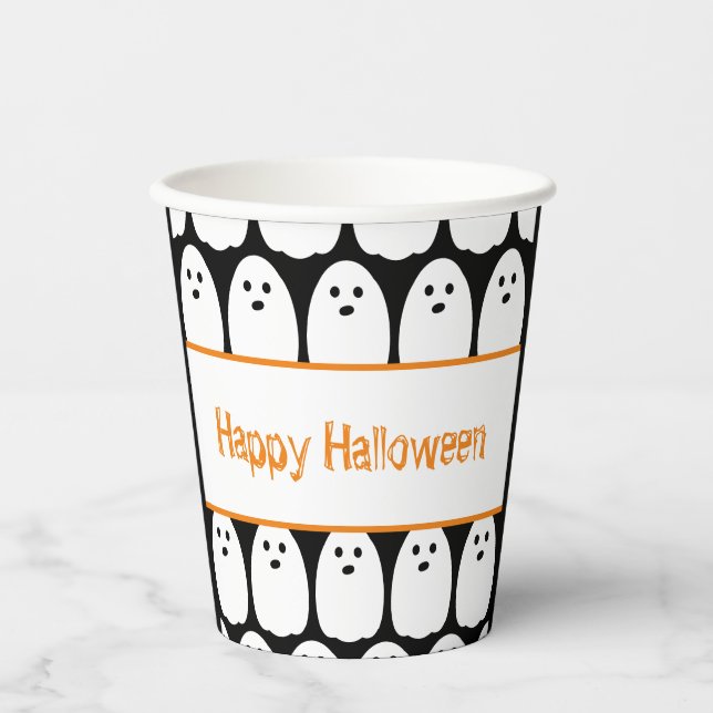 Halloween Cute Ghosts Paper Cups (Front)