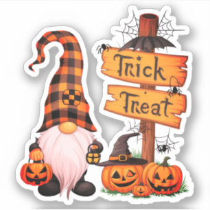 Halloween Cute Gnome and pumpkins Sticker