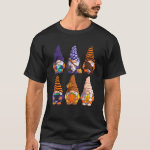Halloween Cute Gnomes Autumn Pumpkins Fall Holiday T-Shirt
