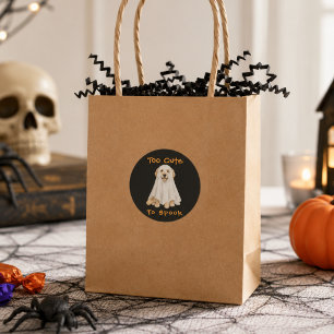 Halloween Cute Golden Retriever Dog Ghost Classic Round Sticker