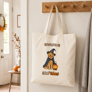 Halloween Cute Golden Retriever Wizard Tricks Tote Bag