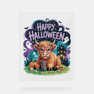 Halloween Cute Highland Cow (2) Acrylic Sign