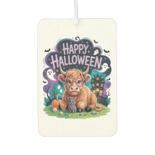 Halloween Cute Highland Cow (2) Car Air Freshener