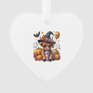 Halloween Cute Highland Cow Ornament