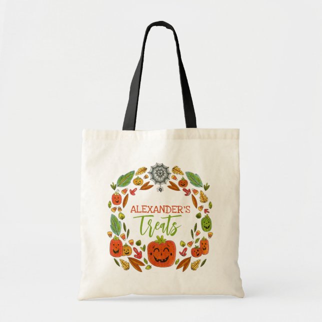 Halloween Cute Kids Trick or Treat Tote Bag (Front)
