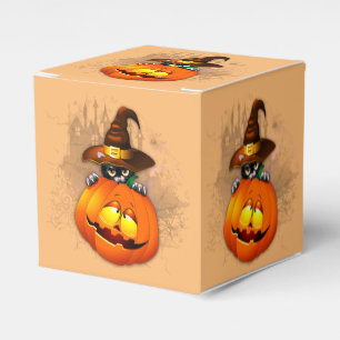 Halloween Cute Kitty Witch and Pumpkin Friend  Favour Box