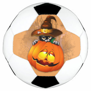 Halloween Cute Kitty Witch and Pumpkin Friend  Football
