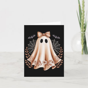 Halloween Cute Lace Ghost Bow Floral Spooky Women Card