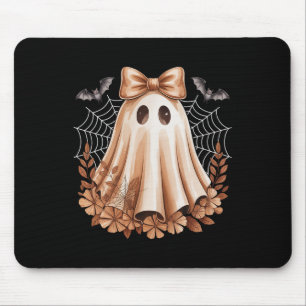 Halloween Cute Lace Ghost Bow Floral Spooky Women Mouse Mat