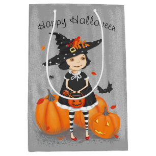 Halloween Cute Little Witch Medium Gift Bag