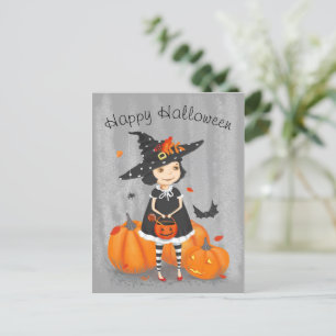Halloween Cute Little Witch Postcard
