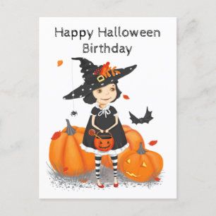 Halloween Cute Little Witch Postcard
