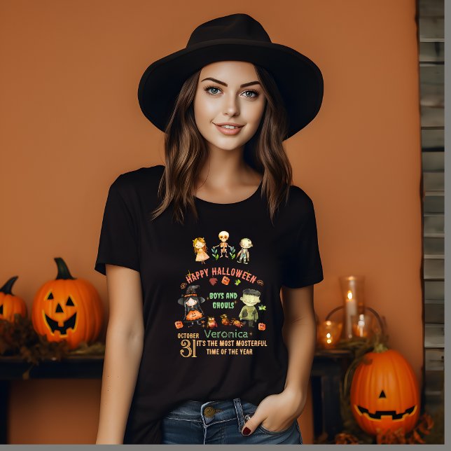 Halloween Cute Monsters Personalised T-Shirt (Halloween Cute Monsters Personalized T-Shirt)