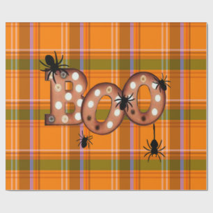 Halloween cute plaid  wrapping paper
