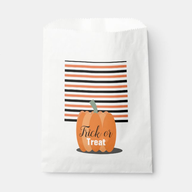 Halloween Cute Pumpkin and Stripes Treats Favour Bags (Front)