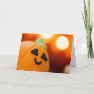 Halloween Cute Pumpkin Cupcake Sweet Treat Card