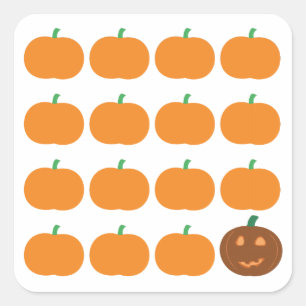 Halloween Cute Pumpkin Patch Square Sticker