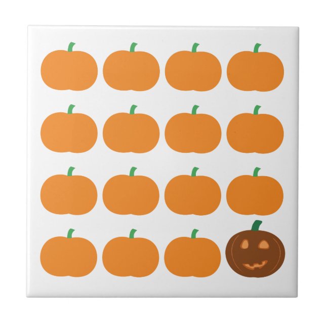 Halloween Cute Pumpkin Patch Tile (Front)