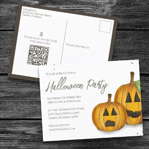 Halloween Cute Pumpkins Jack Simple Social Media  Postcard