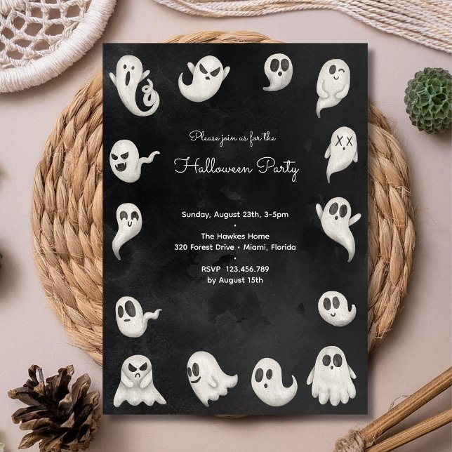 Halloween cute scary ghosts party invitation (Creator Uploaded)