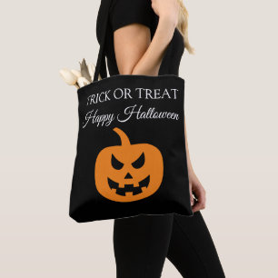 Halloween Cute Scary Spooky Pumpkin Modern Tote Bag