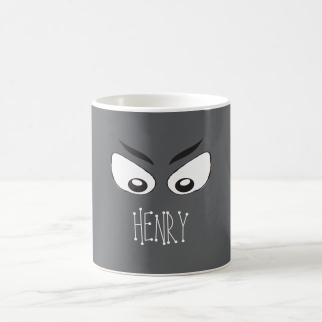 Halloween Cute Simple Ghost Eyes Whimsical Coffee Mug (Center)