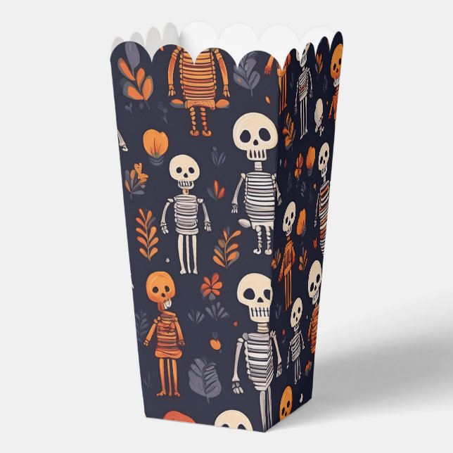 Halloween cute skeletons  favour box (Front)