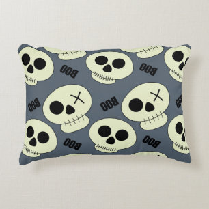 Halloween cute skull with boo childish seamless pa decorative cushion