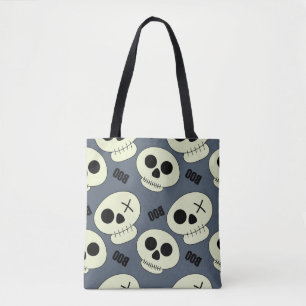 Halloween cute skull with boo childish seamless pa tote bag