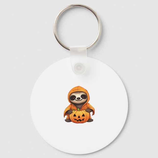 Halloween Cute Sloth Classic T-Shirt Key Ring (Front)