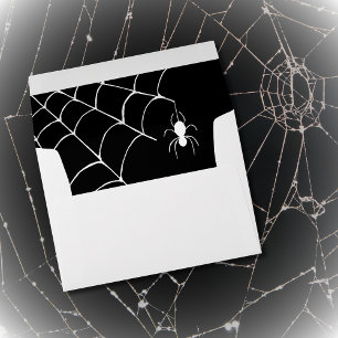 Halloween Cute Spider Web Black White Envelope