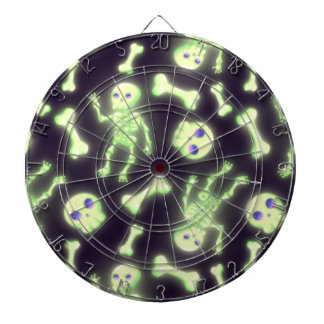 Halloween Cute Spooky Glowing Skeleton Bones Skull Dartboard