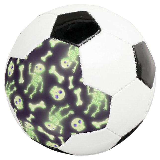Halloween Cute Spooky Glowing Skeleton Bones Skull Football (Three Quarter)
