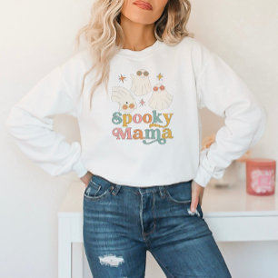 Halloween Cute Spooky Mama Retro Font Sweatshirt