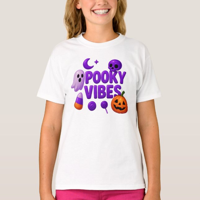 Halloween Cute Spooky Vibes Clothes Unisex T-Shirt (Front)