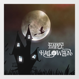 Halloween Cute Spooky Whimsical Witch Black Window Cling
