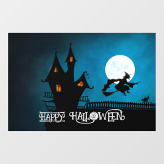 Halloween Cute Spooky Whimsical Witch Navy Window Cling