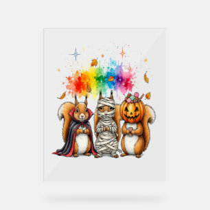 Halloween Cute Squirrels Costume Acrylic Sign