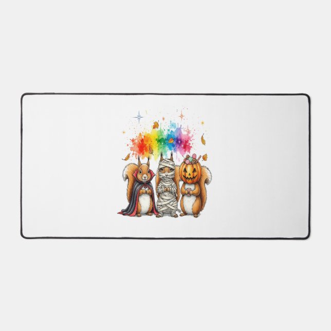 Halloween Cute Squirrels Costume Desk Mat (Front)