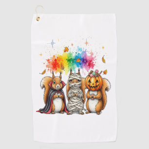 Halloween Cute Squirrels Costume Golf Towel