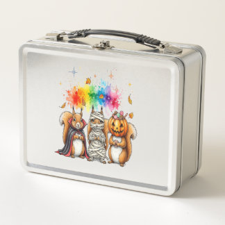 Halloween Cute Squirrels Costume Metal Lunch Box