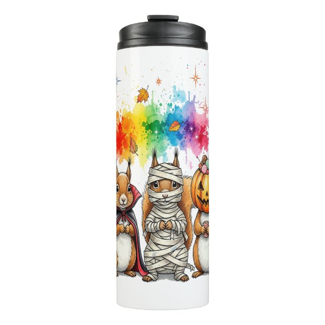 Halloween Cute Squirrels Costume Thermal Tumbler (Front)
