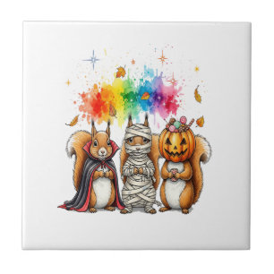 Halloween Cute Squirrels Costume Tile
