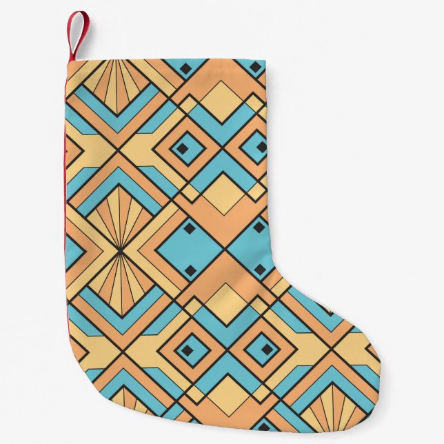 Halloween Cute: Vintage Seamless Set Small Christmas Stocking (Front)