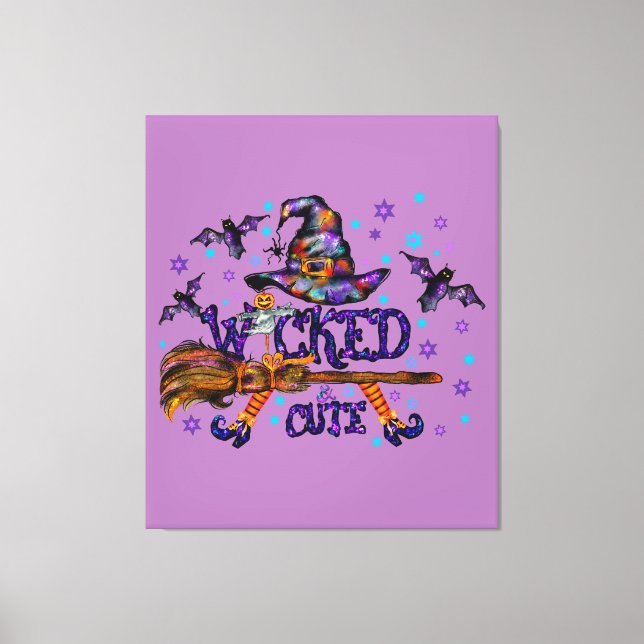 Halloween Cute Wicked Witch Canvas Print (Front)