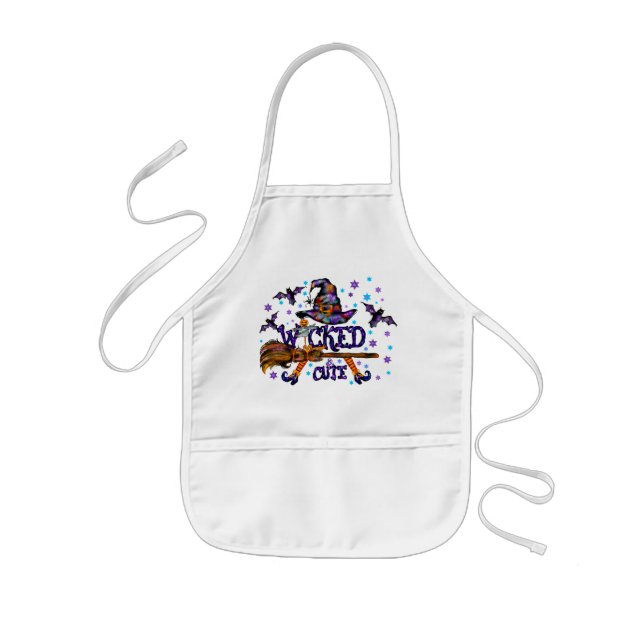 Halloween Cute Wicked Witch Kids Apron (Front)