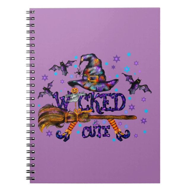 Halloween Cute Wicked Witch Notebook (Front)
